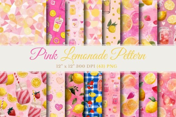 Download Pink Lemonade Seamless Digital Paper - Lemonade Collection