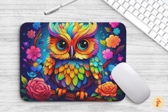 Download Mouse Pad Chibi Owl Rainbow Colors - Rainbow colors Collection