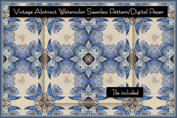 Download Vintage Abstract Watercolor Digi Paper - Vintage Collection