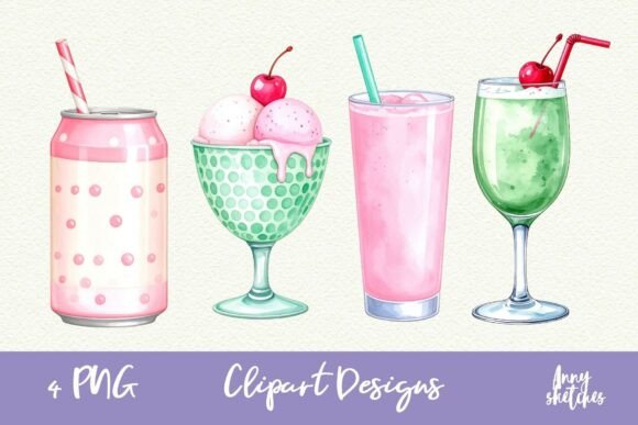 Download Ice Cream Soda Retro American Diner 50s - Premium Bundle