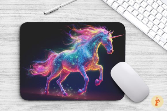 Download Vibrant Rainbow Colors Unicorn Mouse Pad - Rainbow colors Collection