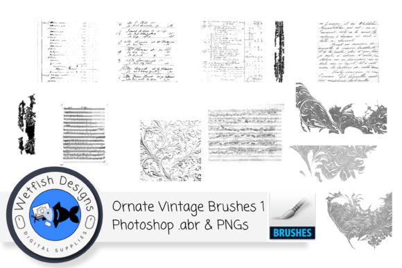 Download 12 High Resolution Vintage Brushes - Vintage Collection