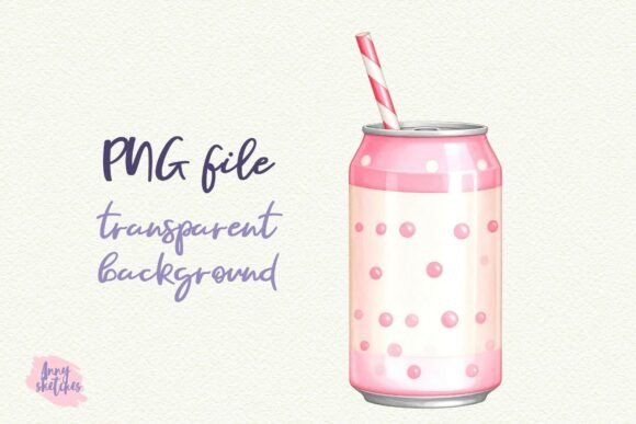 Download Cream Soda Can with Straw Retro Dinner - Premium Bundle