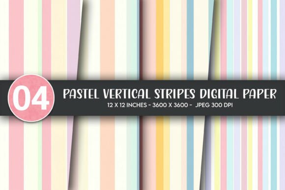 Download Pastel Vertical Stripes Digital Paper - Vertical stripes digital paper Collection