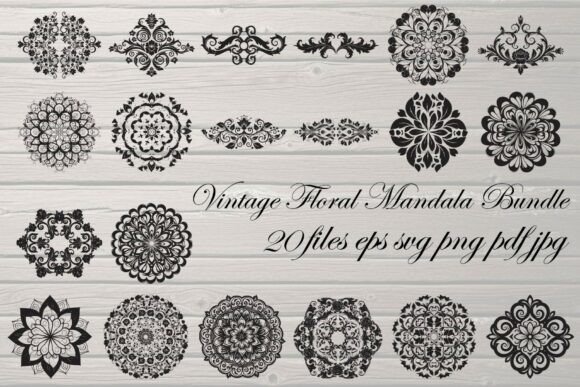 Download Vintage Floral Mandala Bundle - Vintage Collection
