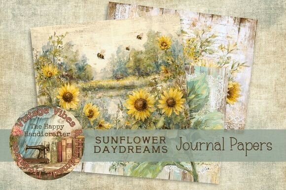 Download Vintage Sunflower Journal Papers - Vintage Collection