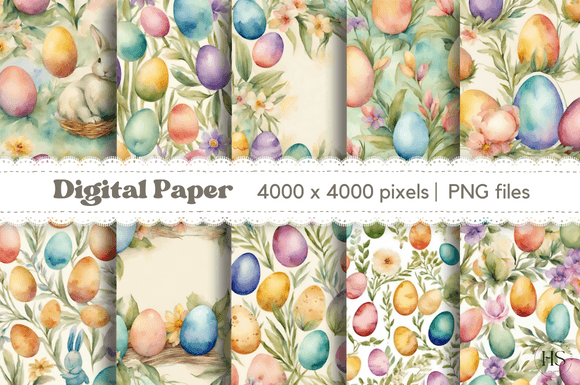 Download 10 Vintage Watercolor Easter Background - Vintage Collection