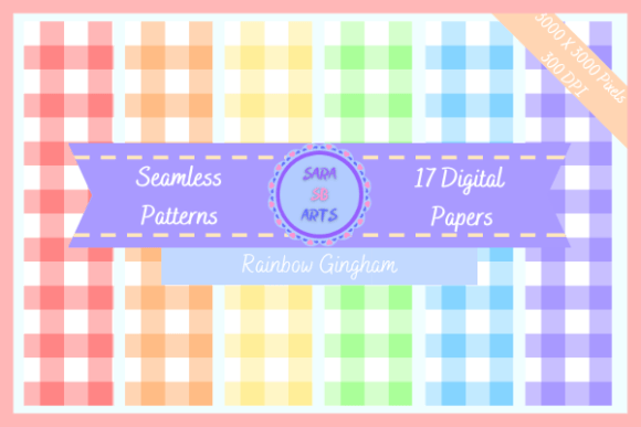 Download Seamless Gingham with Rainbow Colors - Rainbow colors Collection