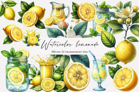 Download Watercolor Lemonade Clipart - Lemonade Collection