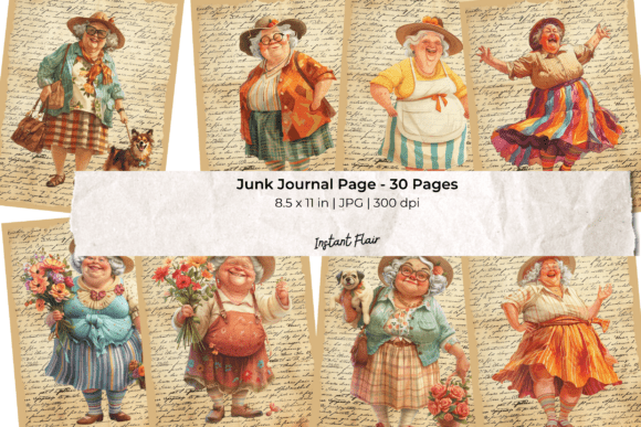Download Vintage Grandma Junk Journal Pages Bundl - Vintage Collection