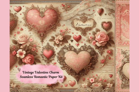 Download Vintage Valentine Charm – Seamless Paper - Vintage Collection
