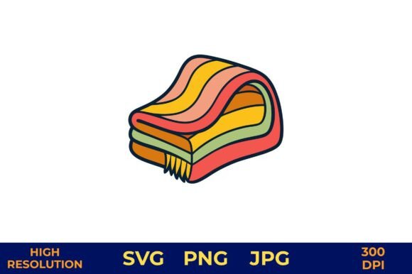 Download Folded Blanket in Bright Rainbow Colors - Rainbow colors Collection