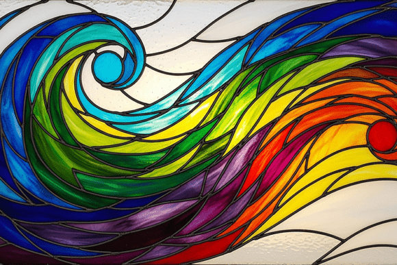 Download Stained Glass Swirling Rainbow Colors - Rainbow colors Collection