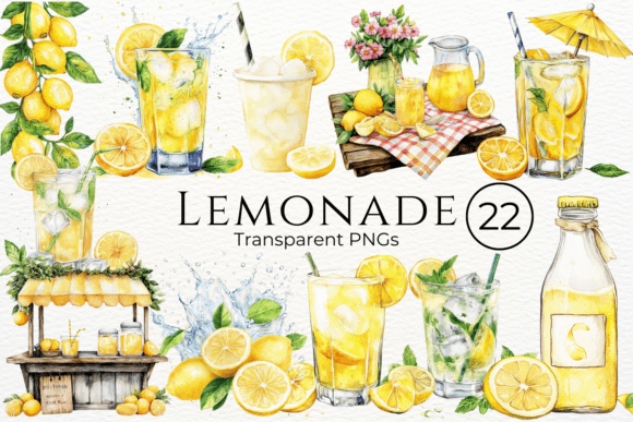 Download Lemonade Watercolor Clipart - Lemonade Collection