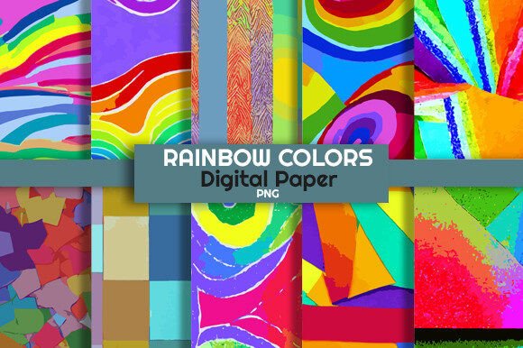 Download Rainbow Colors Seamless Pattern Digital - Rainbow colors Collection