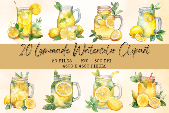 Download Lemonade Watercolor Clipart - Lemonade Collection