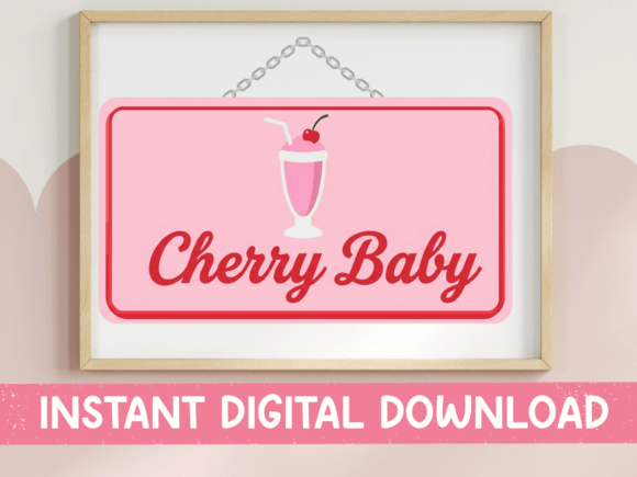 Download Cherry Baby Diner Sign SVG PNG - Premium Resources
